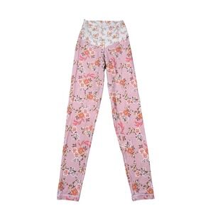 Aerie OFFLINE Floral High Waisted Leggings Athleisure Workout Coquette Girly S